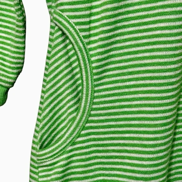 Orage Green Striped Hooded Athleisure Tie Waist Cozy Sporty Dress size Medium - Picture 5 of 13